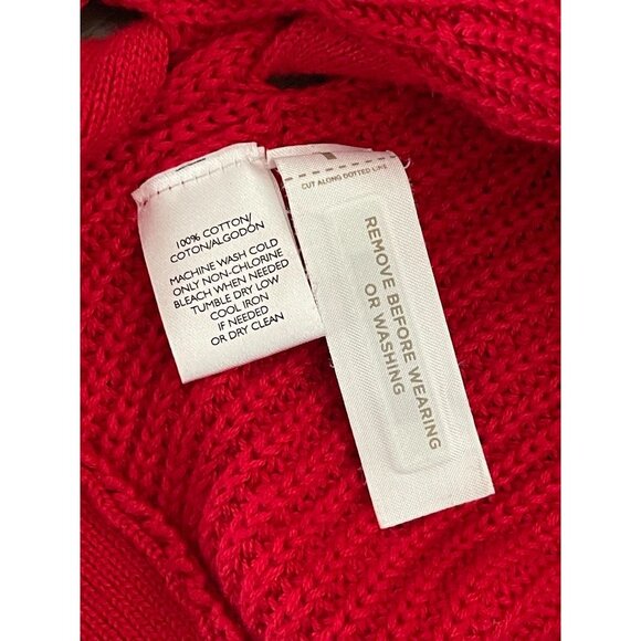 EUC Loft Red Knit Sweater Womens  With Side Ties - Picture 5 of 7